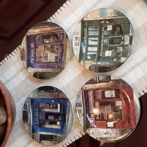 Set of 4 The Sakura Table "Storefronts" Decorative Plates